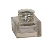 1-3/4" CLEAR SQUARE GLASS INKWELL