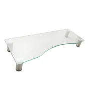 Curved Glass Monitor Stand - Adjustable Height Multiple Screen Riser for PC Monitors, Computers, Laptops & TVs