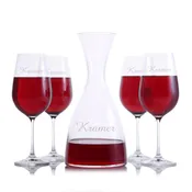 Eden Wine Decanter 5pc. Stemmed Gift Set by Crystalize