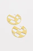 Checkered Hoop Earrings