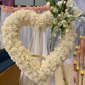 Open heart open roses custom made all white roses