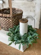 12" Velvelty Sage Candle Ring