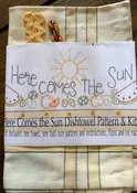 Here Comes the Sun Dishtowel Embroidery Pattern and Kit