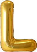 34" Foil Mylar Gold Letter 'L' Balloon