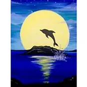 3/12/2022 Learn to Paint Art Lesson: Dolphin Sunset @11AM(PST)