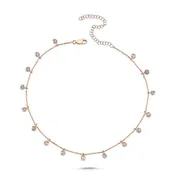Alessia Silver Choker Necklace with Dangles