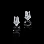 Abstract Drop Earrings | Diamonds & Australian Black Sapphire