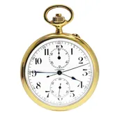 14K Yellow Gold Chronograph Pocket Watch by Longines