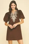 Allie mini dress in chocolate