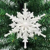 3D Ice White Snowflake Christmas Ornaments Elegant Frosted Tree Decorations For Winter Wonderland Décor