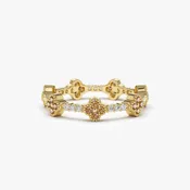 Clover Citrine and Diamond Eternity Band