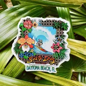 Floral Wave Sticker — Salty Dog Surf Shop