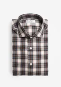 Navy/Brown Plaid Flannel Shirt