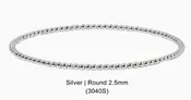 2.5MM Mini Silver Round Bead Bracelet