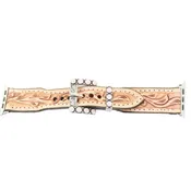 AWB43 - Floral Tooled Watch Band