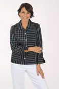 Black Daphne Mixed Stripe Shirt
