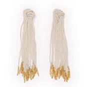 Angelica Tied Knot Beaded Fringe Earrings