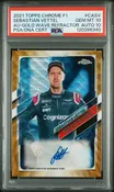 2021 Topps Chrome Formula 1 Sebastian Vettel Auto Gold Wave /50 PSA 10 Auto 10
