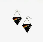 Pink Floyd Inspired Beaded Earrings / Music Jewelry / Delica Beads / Made in USA