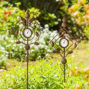 32"H Thermometer Dragonfly Garden Stake