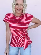 All Tied Up Stripe Top - 50% Off