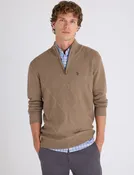 1/4 ZIP DIAMOND FRONT SWEATER