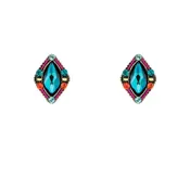 Firefly Architectural Navette Stud Earring in Multi-color