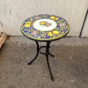 20” Italian Volcanic Table – Mixed Fruit in Blue Band with Fruit Center