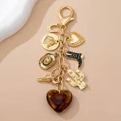 WESTERN HEART CROSS HAT BOOT HEART BAG CHARM