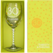 30th Gift Boxed 16 oz Crystal Wine Glass