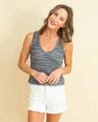 Best Feelings Sweater Tank in Blue Multi