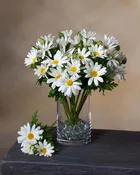 12.5" Daisy Silk Flower Stem Spray (x 3) with Bud