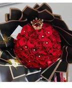 50 RED ROSES WRAPPED BQT. (BUCHON)