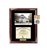 AllGiftFrames American University Diploma Frame Lithograph Degree Graduation Framing Black Matted Engraved Custom University Graduate Gift Holder Case