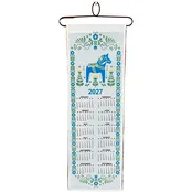 2027 Blue Dala horse Fabric Wall Hanging Calendar