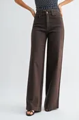 dark brown wide leg denim