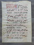 1475 - 1525 Illuminated Gregorian Chant Manuscript Leaf on Vellum