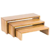 3 piece set acacia wood risers
