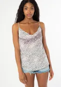 ABSTRCT LEOPARD COWL NECK CAMI