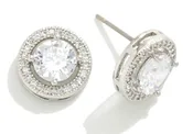 CZ Circular Stud Earrings