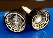 1/24 - 1/18 SUPER SPOKES BULLET CAP K/O LOWRIDER SPOKED Rim & ULTRA LOW PRO Tire Set Chrome