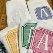Embossed Monogram Bath Towels, Custom Embossed Plush Towel, Personalized Gift Set Embroidered Terry Bath/Spa Towel