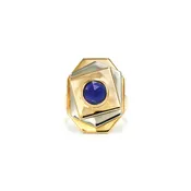 18K Tri-color Gold and Lapis Kinetic Ring by Piero Dorazio Style R-38532-FL-0-0