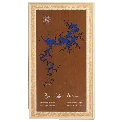 Beaver Lake, Arkansas Stained Wood and Distressed White Frame Lake Map Silhouette