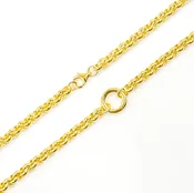 000HVR0064069. 14K Solid Yellow Gold Round Rolo Hollow Fancy Chain Necklace