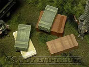 "RETIRED & BRAND NEW" Build-a-Rama 1:32 WWII Deluxe Large Ammo Crate Set #1  (5 Piece Set)