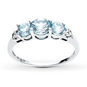 Aquamarine Ring Diamond Accents 10K White Gold