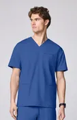 Men's 3-Pocket Banded V-Neck Scrub Top