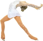 Chloe Ready to Ship Over the Boot Skating Tights w/ Scattered Crystals