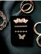 $3 4 Piece Rose Gold Butterfly Watch Band Charm Set